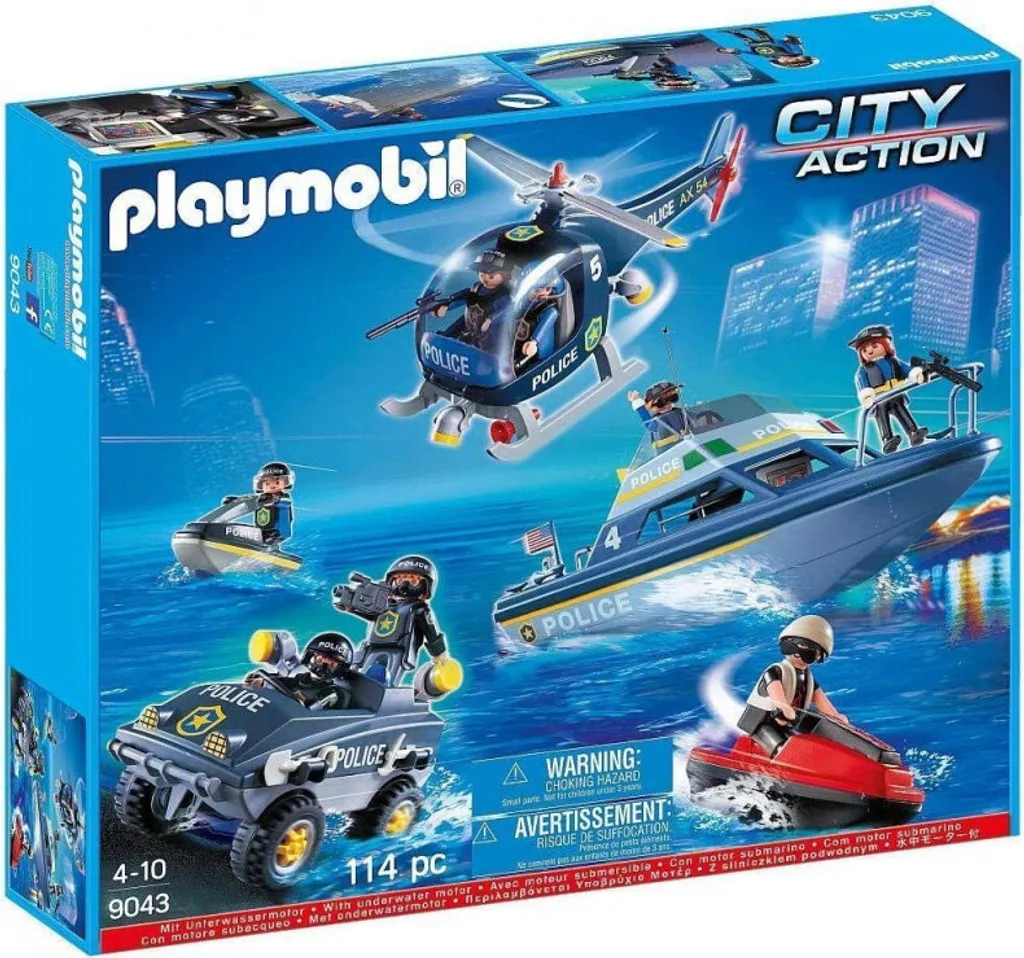 PLAYMOBIL Polizei Set Mit Unterwassermotor, PLAYMOBIL 9043 3 PLAYMOBIL Polizei Set Mit Unterwassermotor, PLAYMOBIL 9043