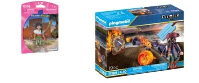PLAYMOBIL® 2er Set: Kämpferin + Pirat Mit Kanone 3 PLAYMOBIL® 2er Set: Kämpferin + Pirat Mit Kanone