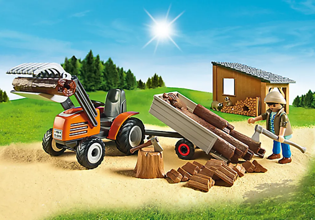 PLAYMOBIL 6814 Holzfäller Mit Traktor 9 PLAYMOBIL 6814 Holzfäller Mit Traktor – Bild 7