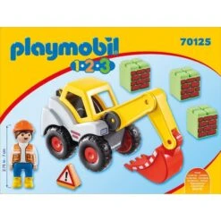 PLAYMOBIL 70125 1.2.3 Schaufelbagger, Konstruktionsspielzeug -Playmobil Verkaufsgeschäft PLAYMOBIL 70125 1 2 3 Schaufelbagger Konstruktionsspielzeug@@1sspke1i 1