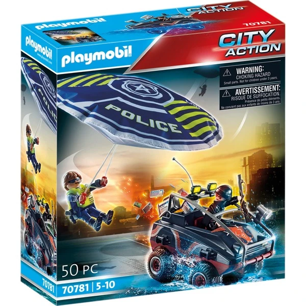 PLAYMOBIL 70781 City Action Polizei-Fallschirm: Verfolgung Des Amphibien-Fahrzeugs, Konstruktionsspielzeug 3 PLAYMOBIL 70781 City Action Polizei-Fallschirm: Verfolgung Des Amphibien-Fahrzeugs, Konstruktionsspielzeug
