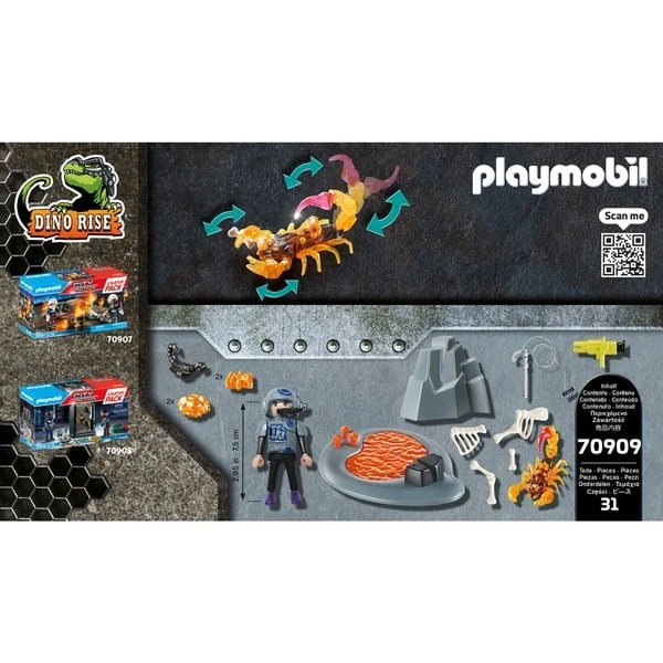 PLAYMOBIL 70909 Dino Rise Starter Pack Kampf Gegen Den Feuerskorpion, Konstruktionsspielzeug – Bild 4