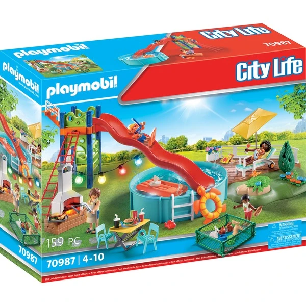 PLAYMOBIL 70987 City Life Poolparty Mit Rutsche, Konstruktionsspielzeug 3 PLAYMOBIL 70987 City Life Poolparty Mit Rutsche, Konstruktionsspielzeug