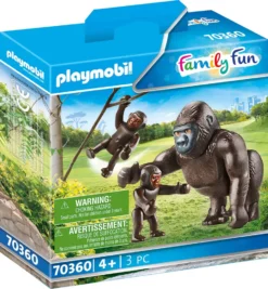 PLAYMOBIL, Gorilla Mit Babys, Family Fun, 70360
